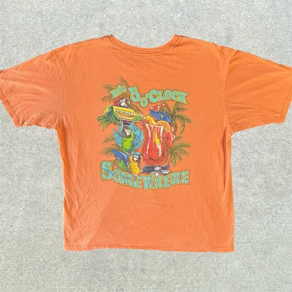 Margaritaville T-shirt Men's Large Short Sleeve Graphic Orange - Picture 1 of 5